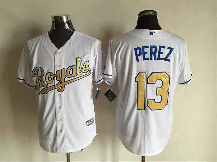 Majestic Kansas City Royals #13 Salvador Perez White 2015 World Series Champions Gold Program Stitched MLB Jersey,We sell and wholesale Majestic Kansas City Royals #13 Salvador Perez White 2015 World Series Champions Gold Program Stitched MLB Jersey on line form chian!